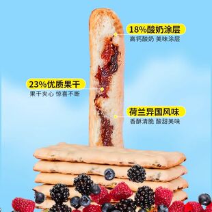 go ahead果悠萃水果草莓夹心饼干142g进口零食酸奶涂层点心小吃