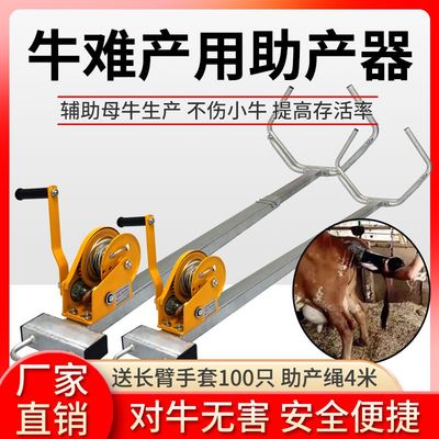 牛用助产器加厚热镀锌管母牛助产器叉头难产专用摇轮牛用呼吸泵