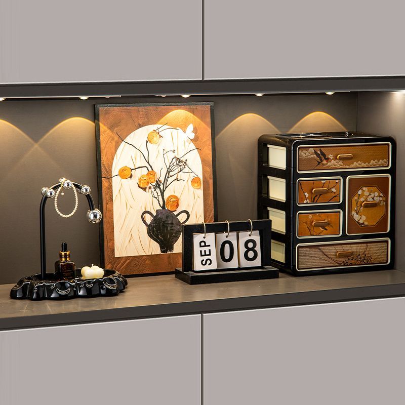 鞋柜上摆的收纳盒入户门玄关摆件收纳盒抽屉式组合套装装饰品客厅