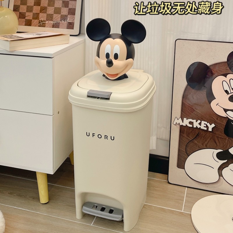 0431大容量婴儿尿布桶 脚踩密封防臭尿布垃圾桶奶油白款