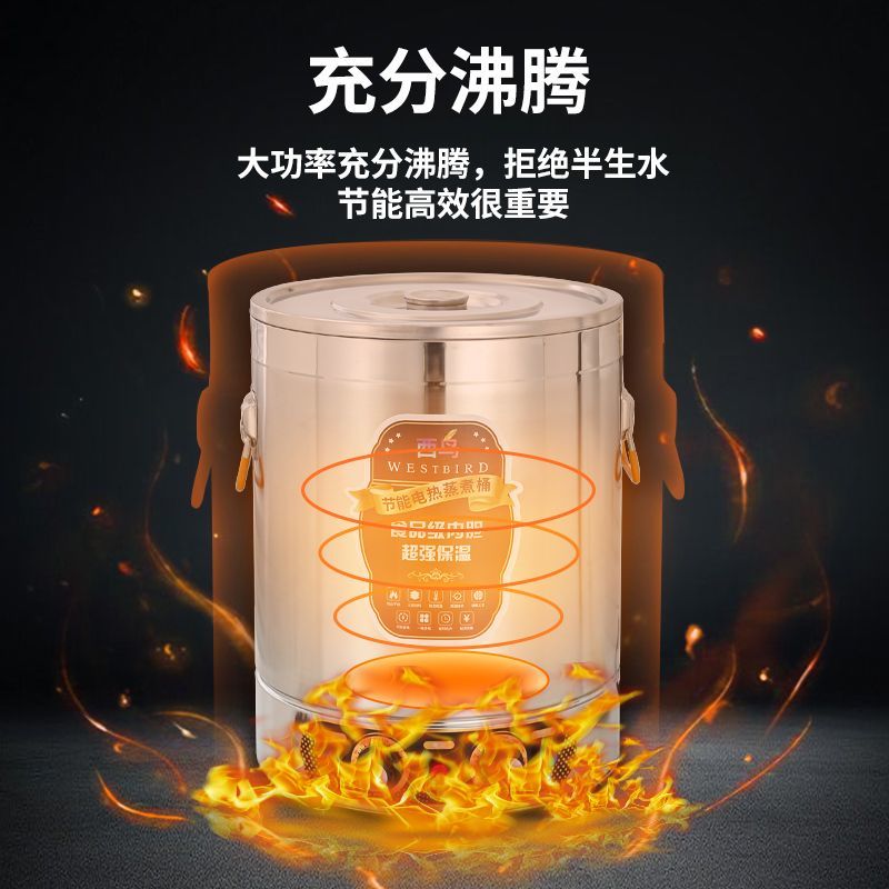 电加热煮粥桶大容量商用汤桶煲粥卤水熬汤烧水煮面一体蒸煮桶家用