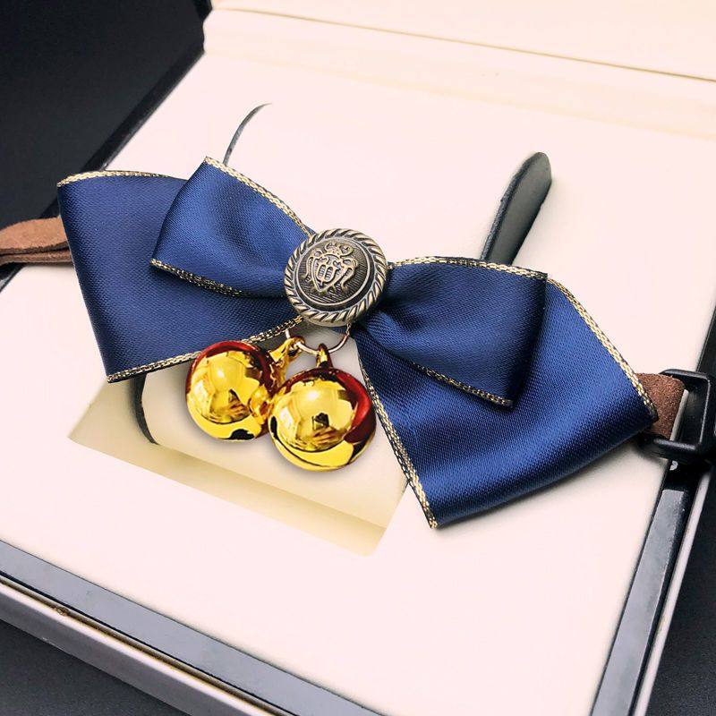 小狗铃铛项圈宠物狗铃铛项圈泰迪狗领结蝴蝶结小型犬大型犬猫咪小