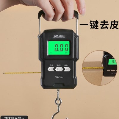 香山手提电子秤充电便携式小型75KG高精度弹簧称快递称买菜防欺诈