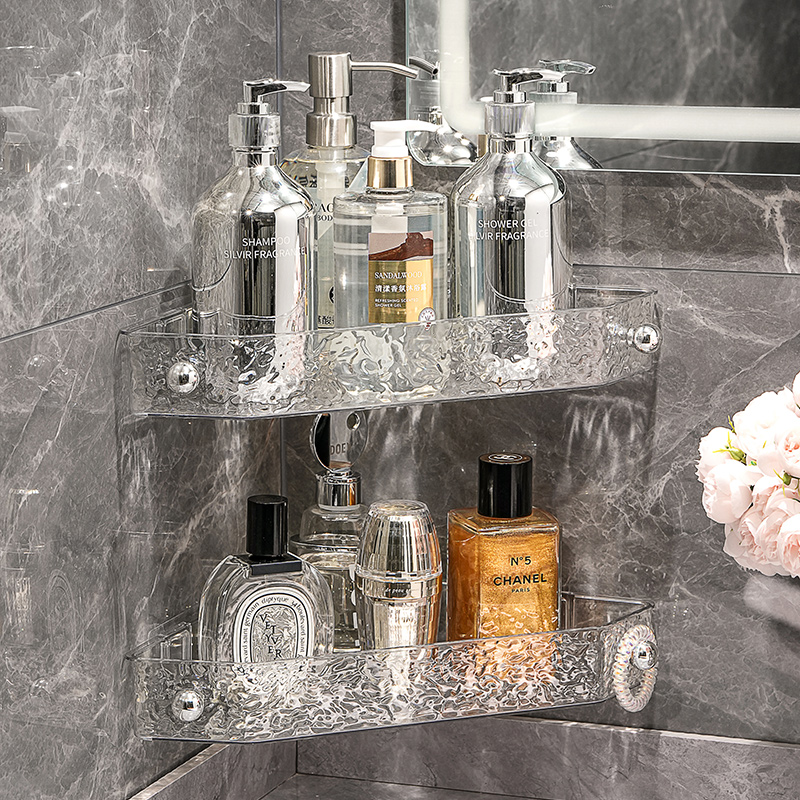 免打孔化c妆室浴室三角置物架壁挂式厕所洗手间洗漱台墙上收纳挂