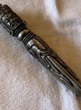 金刚橛尼泊尔手工铁质三面普巴金刚橛杵供具居家摆件金刚杵