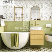 牛油果绿复古卫生间瓷砖摩洛哥浴室花砖地砖厕所厨房墙砖防滑地砖