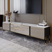 J6DA轻奢岩板电视柜茶几组合现简约客厅2024年新款