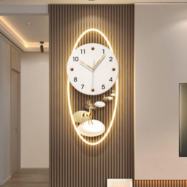 挂钟客厅钟表画电视背景墙创意装饰时钟挂墙立体简约餐厅静音挂表
