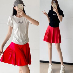 广场舞服装新款套装裙团体表演服运动服夏季短袖健美操裙子舞蹈服