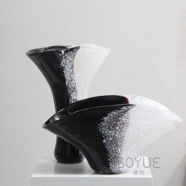 创意轻奢黑白拼接气泡水墨琉璃花器样板房民宿客厅餐桌花艺摆件,家居饰品,花壶瓶,淘宝优惠券,粉丝福利购,淘宝优惠卷