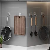 免打孔挂钩强力粘胶厨房墙壁毛巾挂衣服承重壁挂粘钩浴室门后钩子