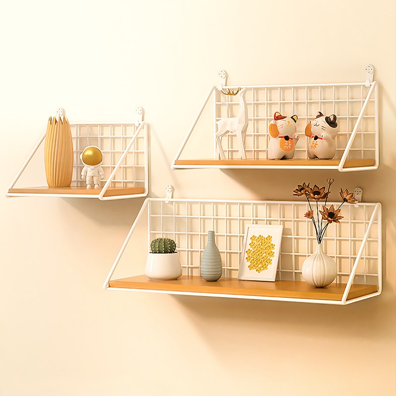 墙上置物架床头宿舍神器挂s篮卧室好物墙面隔板免打孔墙面收纳层