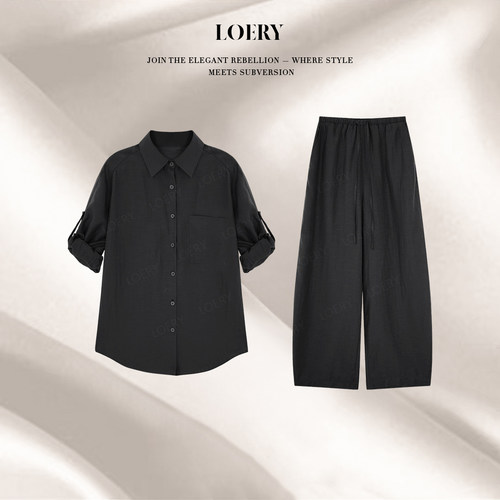 LOERY【云序系列】高级感醋酸天丝冰凉感慵懒气质套装128105