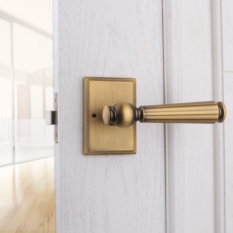 依佰利法式黄古铜房门锁金色y室内浴室锁卫生间仿古铜静音单舌锁