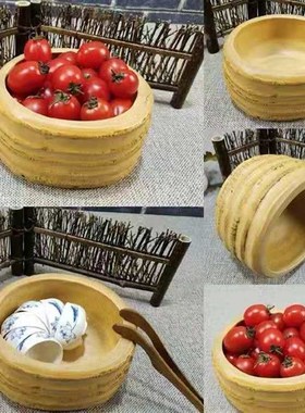 竹根茶洗杯洗干果盘大碗糖果盘点心盘茶海收纳水根果盘钵功夫茶具