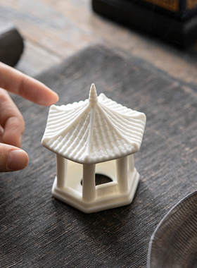 德化陶瓷花艺摆件枯山水沙盘鱼缸流水造景古建筑物凉亭装饰品配件