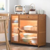 维小厨碗柜餐边i柜子靠墙简易厨房橱柜家用收纳柜组合多功能餐具