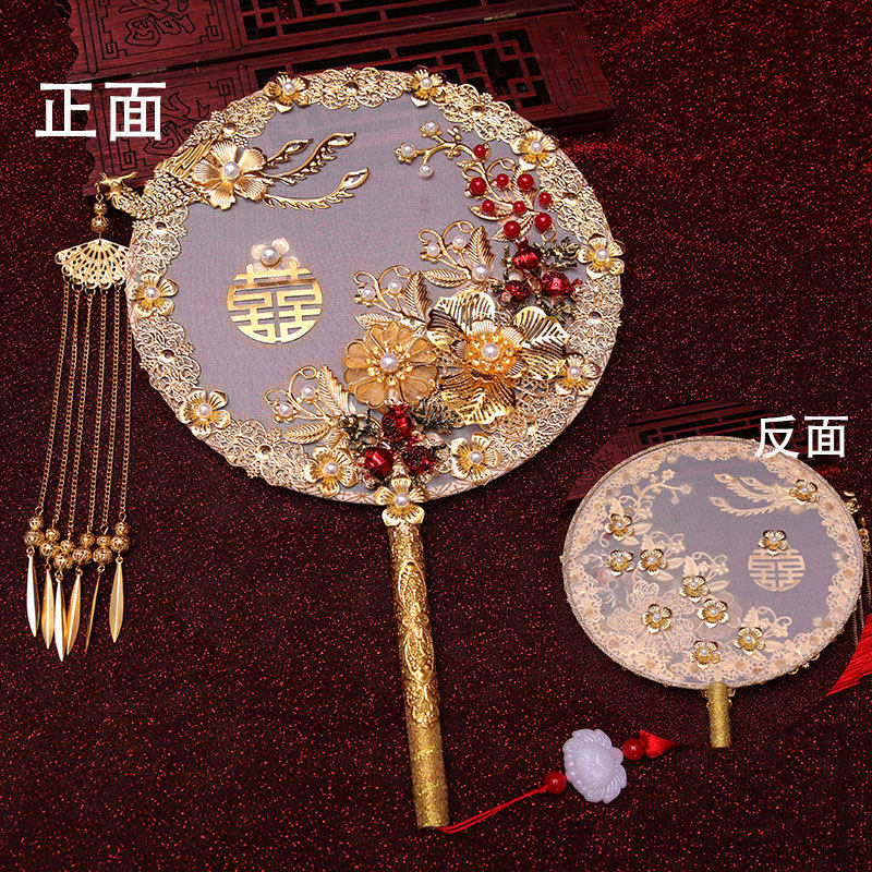 团扇 婚礼成品中式婚礼秀禾服新娘手捧团扇订婚礼物团扇红色,家居饰品,工艺扇/团扇/喜扇/折扇,淘宝优惠券,粉丝福利购,淘宝优惠卷