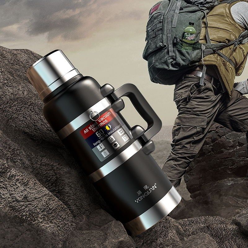 保温杯大容量3升男士茶水分离杯304不锈钢女户外运动登山运动便携