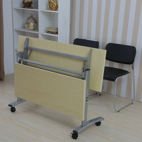 可移动员工办公培训桌洽谈桌可折叠长条会议桌侧翻简约阅览课桌子