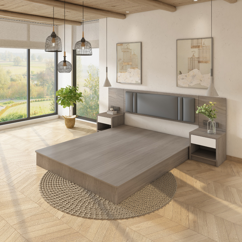 宾馆床全套标间定制快捷大床民宿客房公寓酒店床家具源头工厂