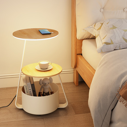 2023新款客厅沙发旁边几置物落地灯卧室智能床头柜一体氛围灯台灯