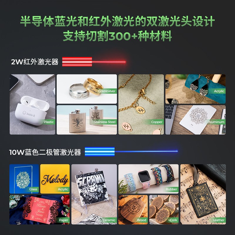 xTool F1金属激光雕刻机全自动小型切割机手持打标机