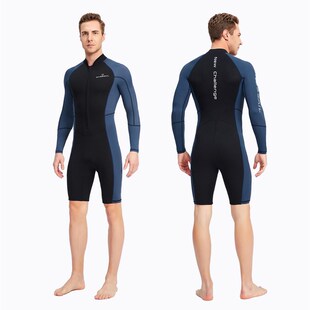 1.5mm成人潜水服连体泳衣男女长袖短裤防晒保暖防寒浮潜水冲浪服