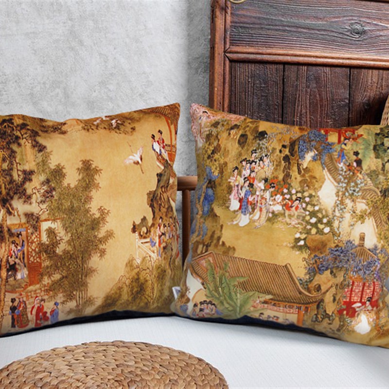 中式古典美人木沙发靠垫床头靠包圈椅飘窗坐垫T长方形装饰抱枕