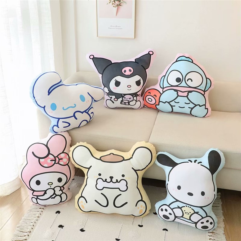 软绵绵卡a通丑鱼库洛米印花抱枕沙发客厅床上靠垫靠背卧室靠枕睡