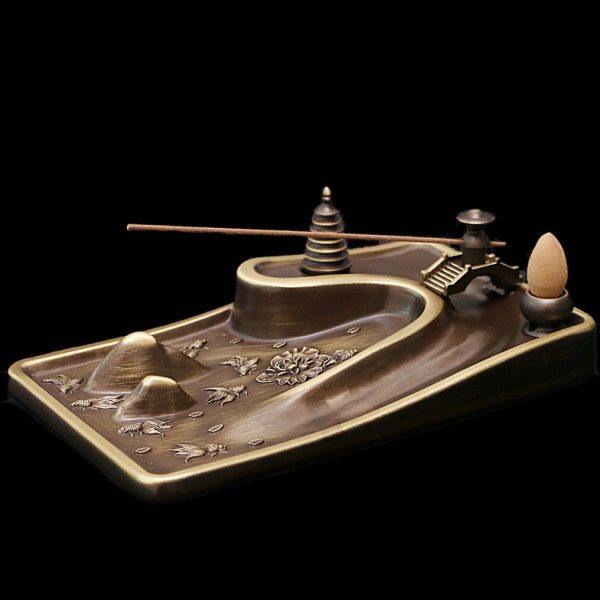 小桥流水全铜倒流香炉家用室内田园线香炉禅意香插香座创意摆件,家居饰品,香托/香盘/香座/香插,淘宝优惠券,粉丝福利购,淘宝优惠卷