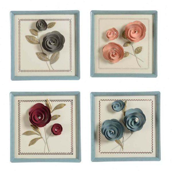 田园风玫瑰花客厅墙面装饰品挂件立体铁艺壁饰墙饰餐厅墙壁挂饰