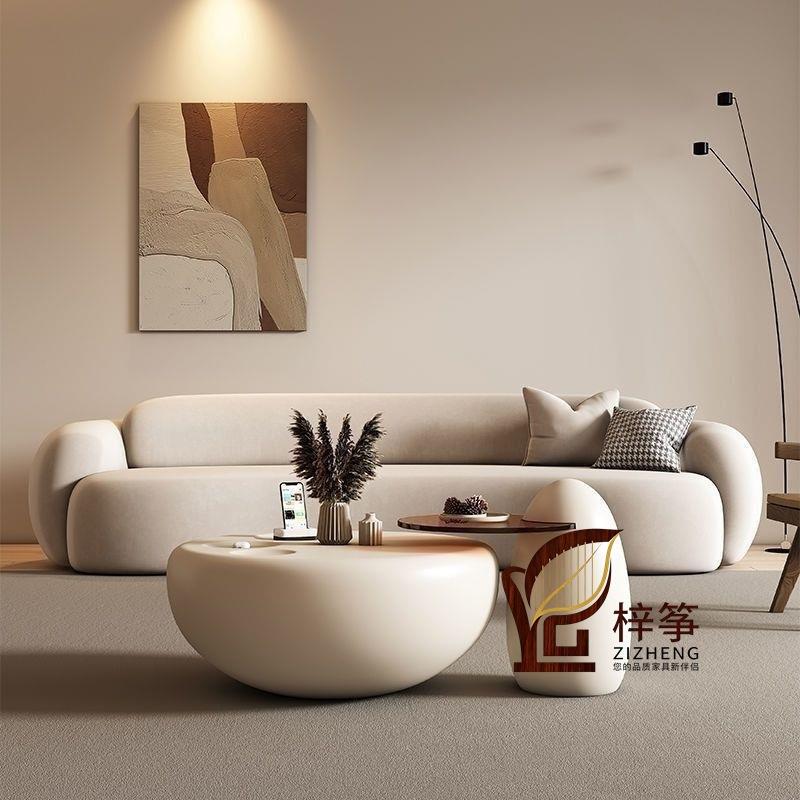 奶油风客厅家用小户型猫爪茶几桌现代简约轻奢新款茶几高级艺术感