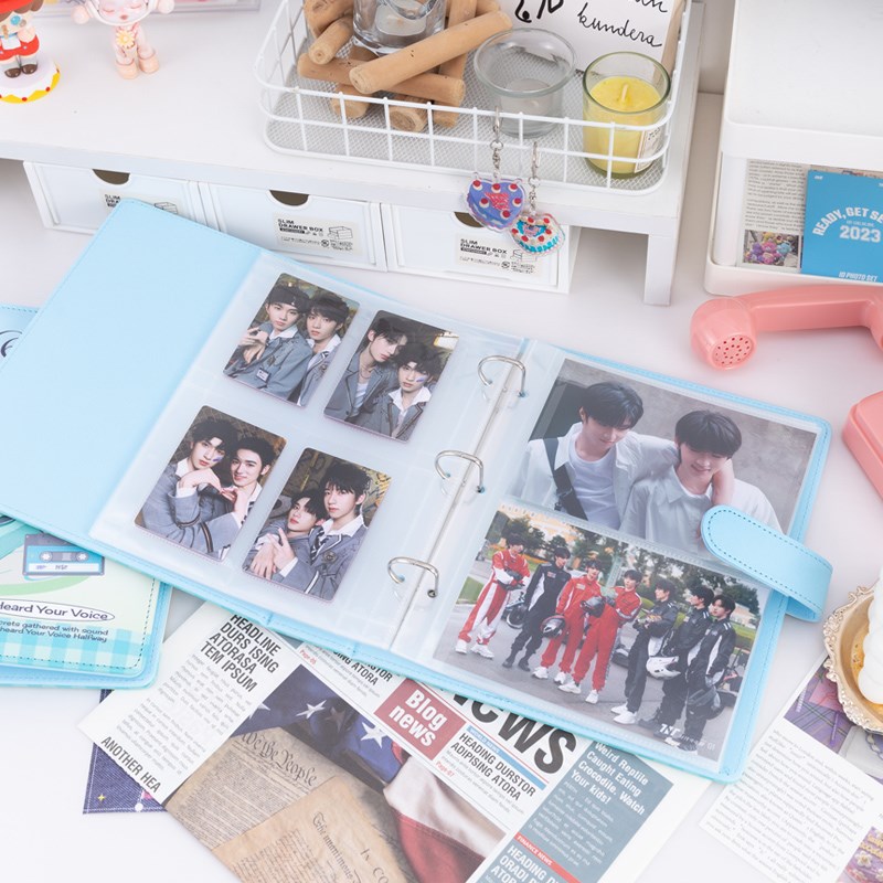 追星收纳大a5卡册四宫格活页内页3寸4寸小卡6寸明信片收纳册卡片