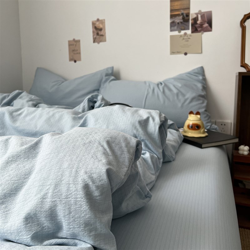 A类床上四件套全棉2025新款被套被罩床单学生宿舍三件套床笠4