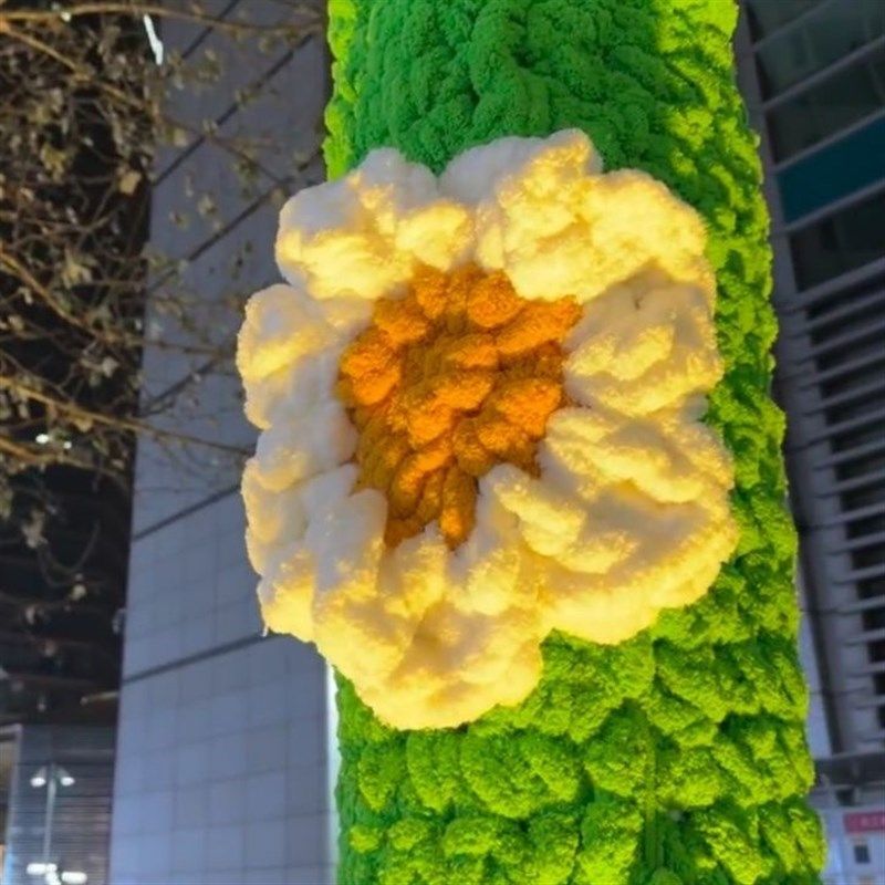 给树穿的衣服大树装饰毛衣成品装饰装扮冬季大树衣服缠树粗毛线