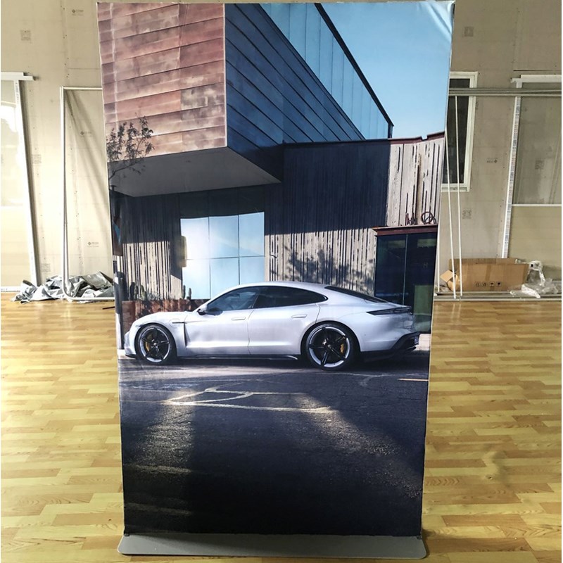 弹力布绷布卡布丽屏展架4S店广告立牌双面经编布铝合金落地式画架