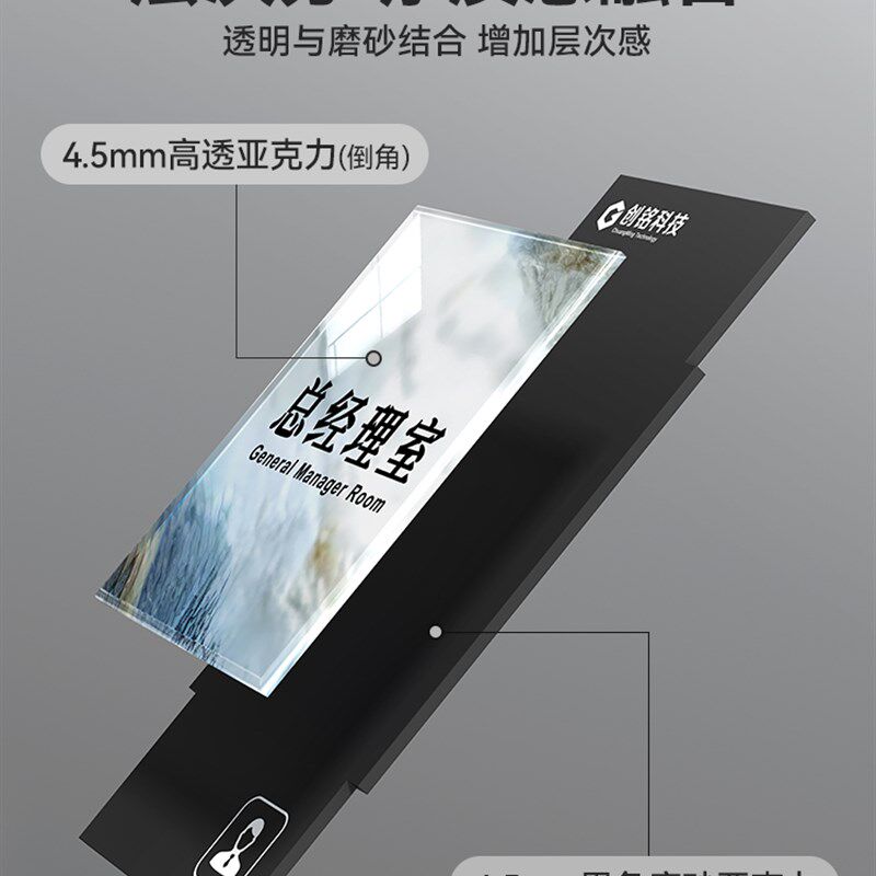 高档大理石纹办公室门牌定制亚克力标识标志牌公司企业科室牌定做