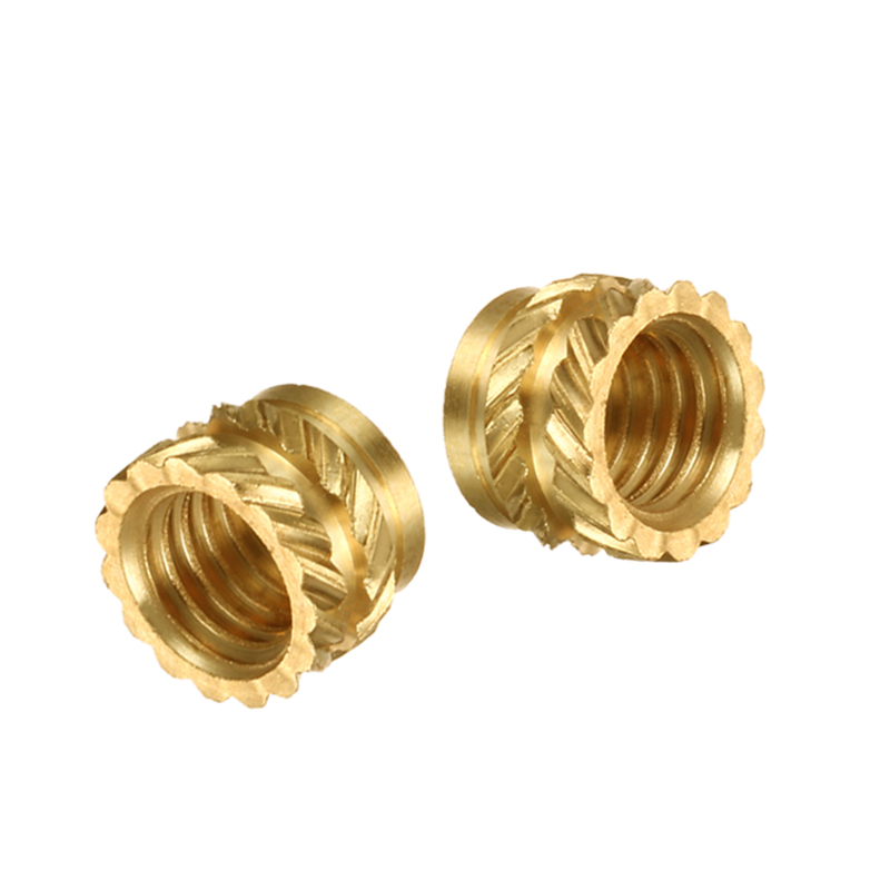 铜螺母M4*4f/5/6/8*6-5土八斜纹注塑滚花铜花母铜嵌件热熔螺母定