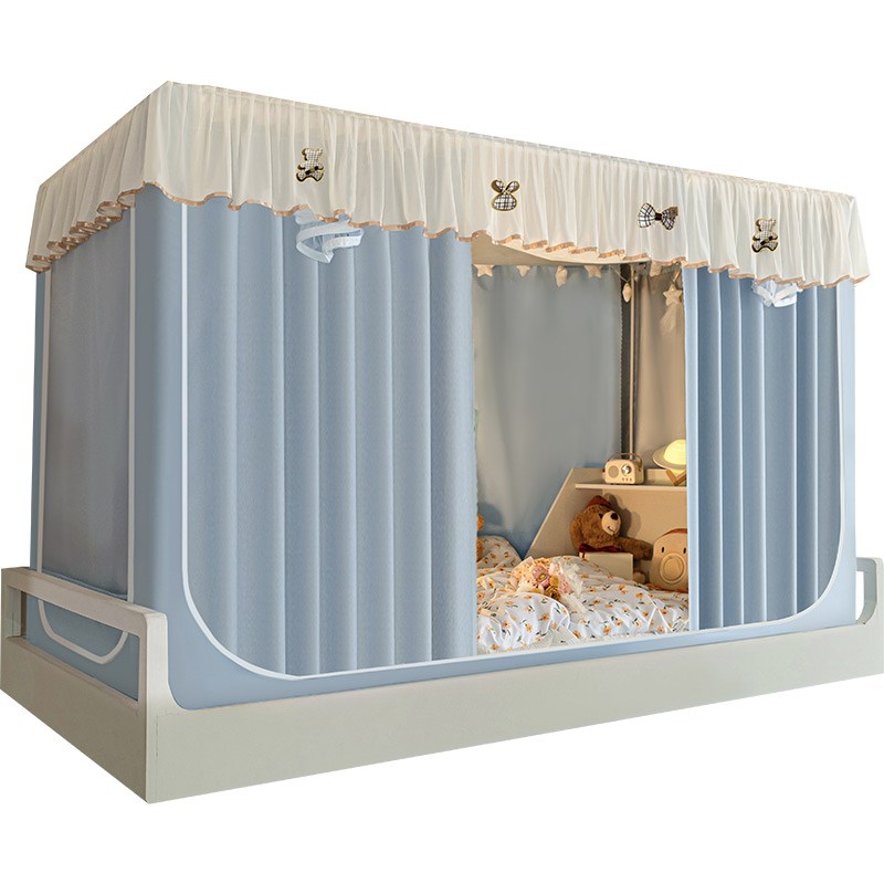 90x19c0蚊帐学生宿舍上下铺通用遮光防蚊一体式高中生全包床帘