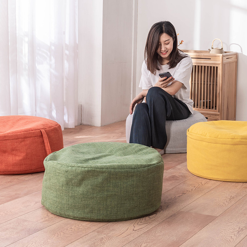 家用棉麻懒c人蒲团坐垫圆形加厚地板地上榻榻米小坐墩客厅日式垫