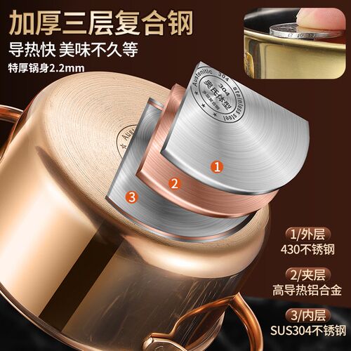 商用单人小火锅一人一锅专用锅304不锈钢加厚电磁炉鸳鸯小涮锅汤