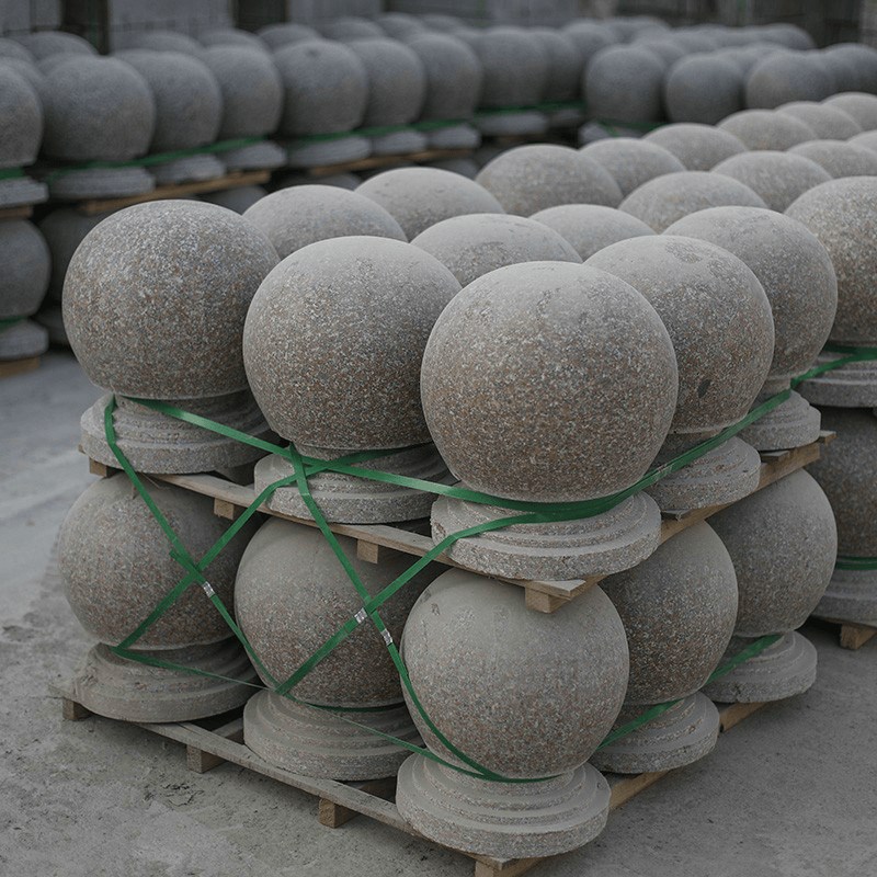 定制路障石球花岗岩挡车球大理石圆球广场石鼓人行道车挡石石墩子