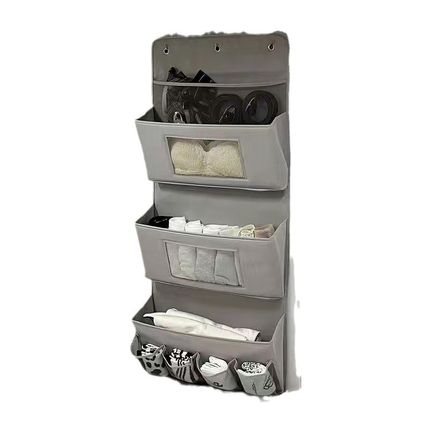 简约新款收纳袋墙挂式宿舍门后多层布艺挂袋整理袋布艺收纳挂袋