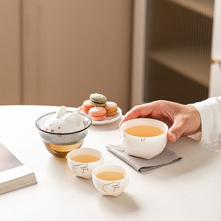 旅行茶具快客杯一壶二杯便携式户外露营泡茶功夫茶具套装2023新款
