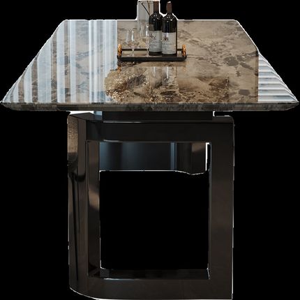 2024新款奢石大理石餐桌椅组合小户型吃饭长方形桌子家用奥利奥灰