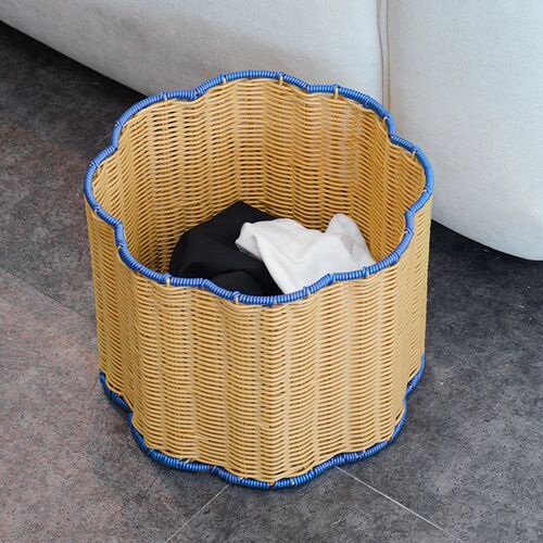 仿藤浴用家室脏衣屡客厅杂物收纳橱手工编织衣筐收纳篮