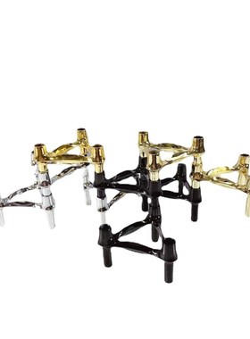 复古摆件创意分子结构金属组合设计师样板间简约拼接烛台