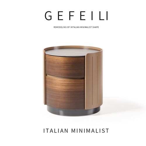 意奢极简实木床头柜简约现代家用卧室轻师高级感设计式床边储物柜