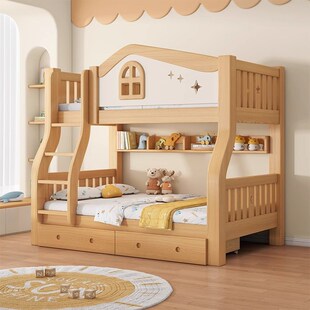 全实木上下床双层床多功能二胎高低床两层子母床儿童床上下铺木床